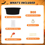 MELLBAY Halloween Boo Gift Basket, Black Boo Trick or Treat Buckets