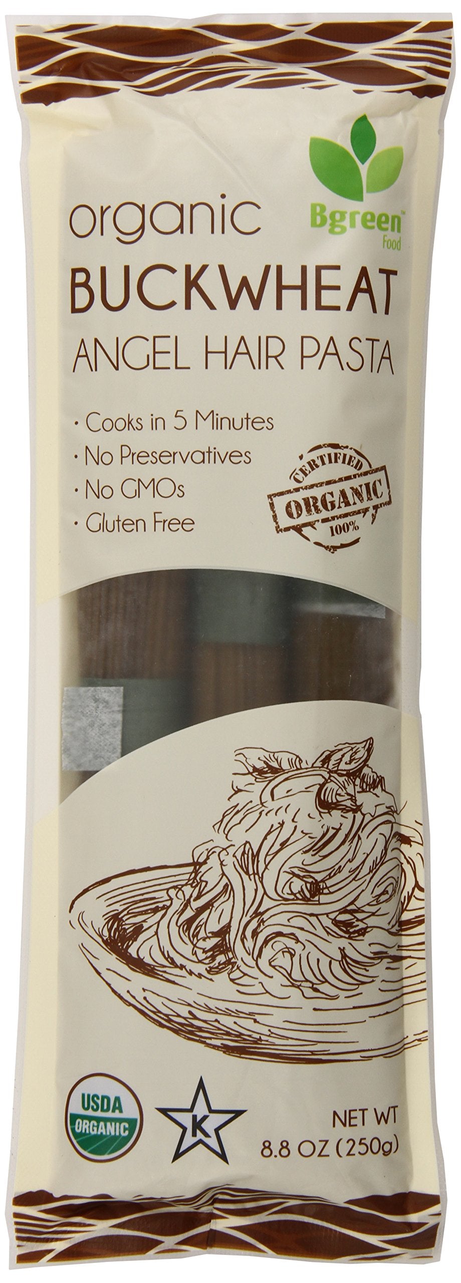 Bgreen Organic Buckwheat Angel Hair Pasta, 8.8 Ounce (Pack of 12)