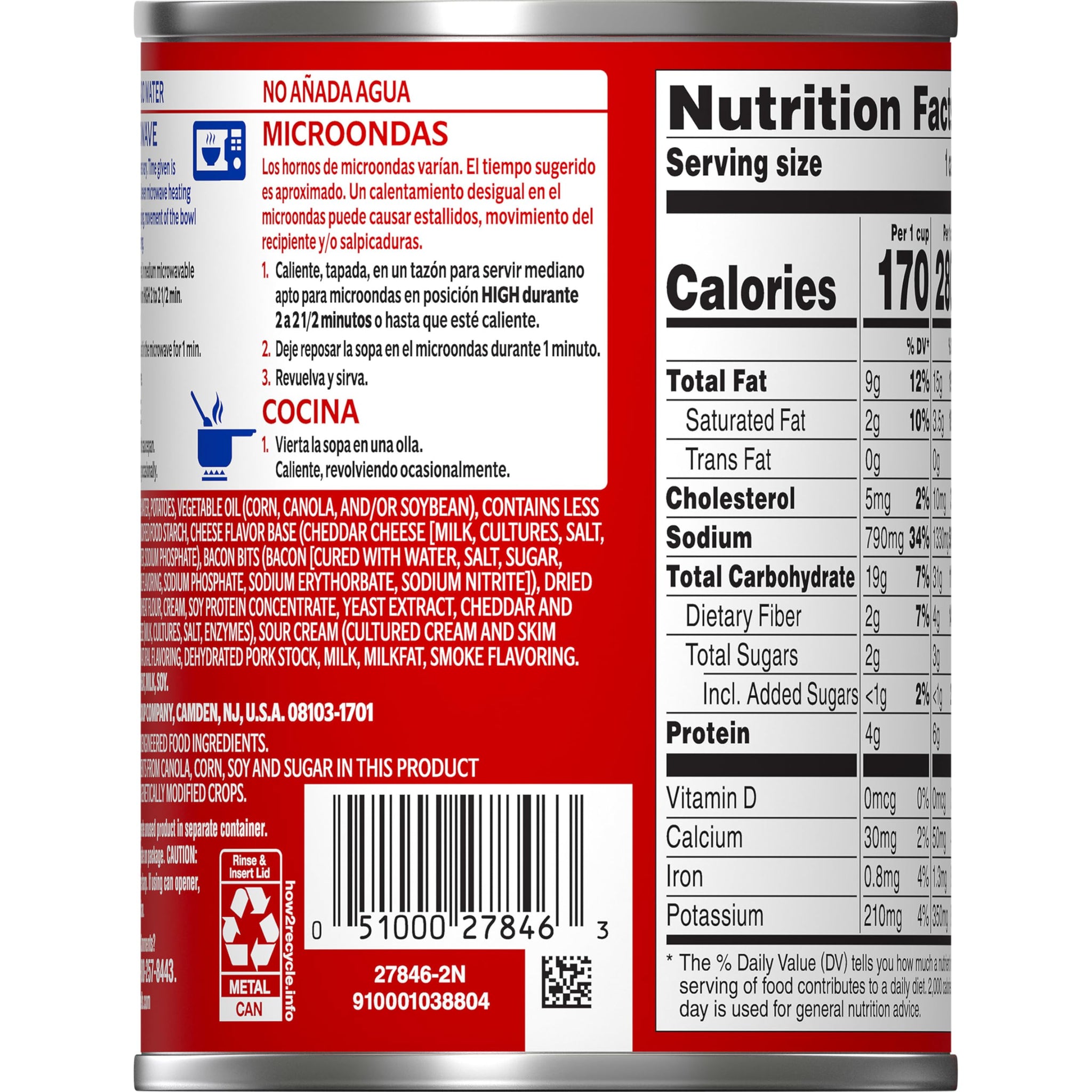 Campbell's Kitchen Classics Loaded Potato Soup, 14.5 oz Can