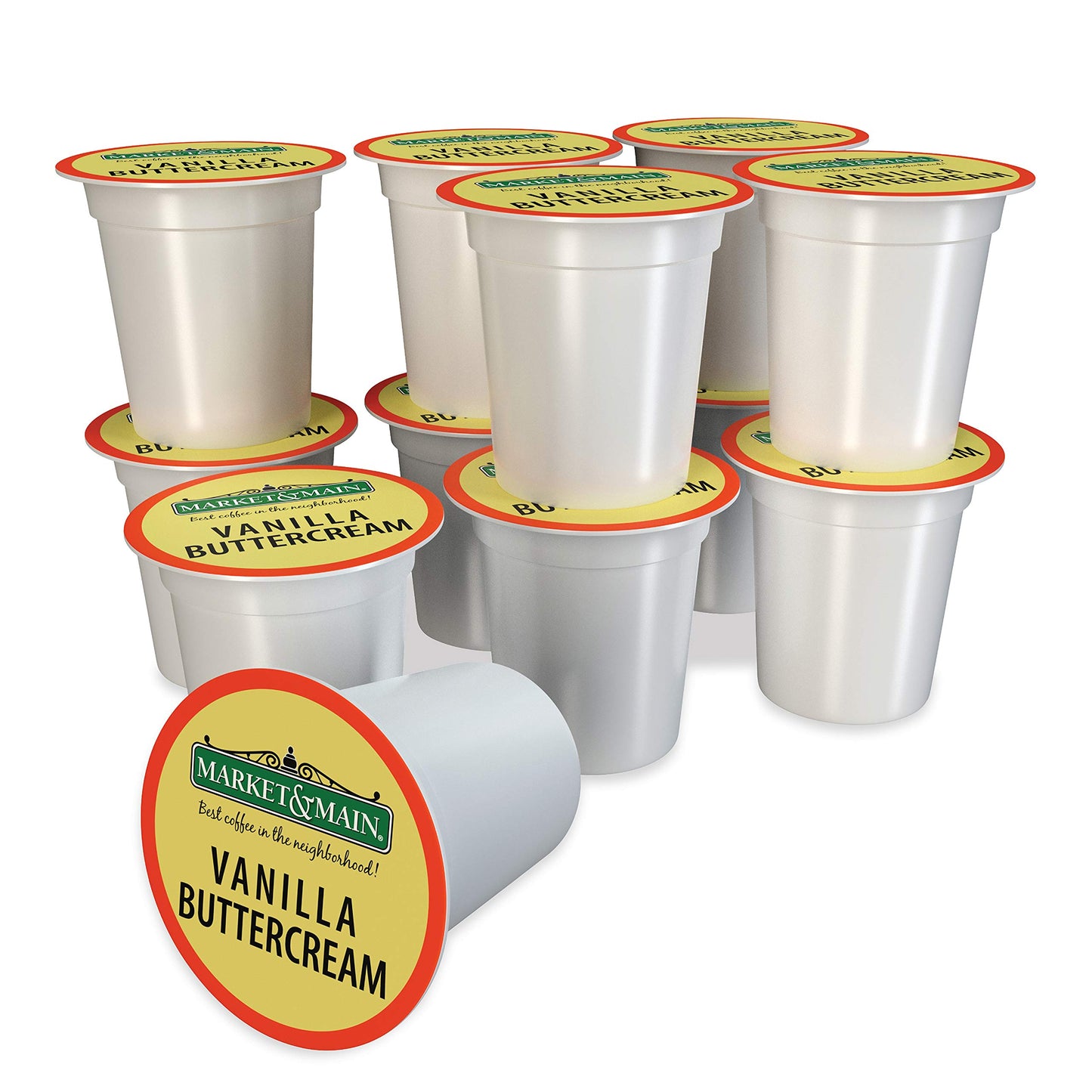 Market & Main OneCup, Vanilla Buttercream, Compatible with Keurig K-cup Brewers, 12 Count