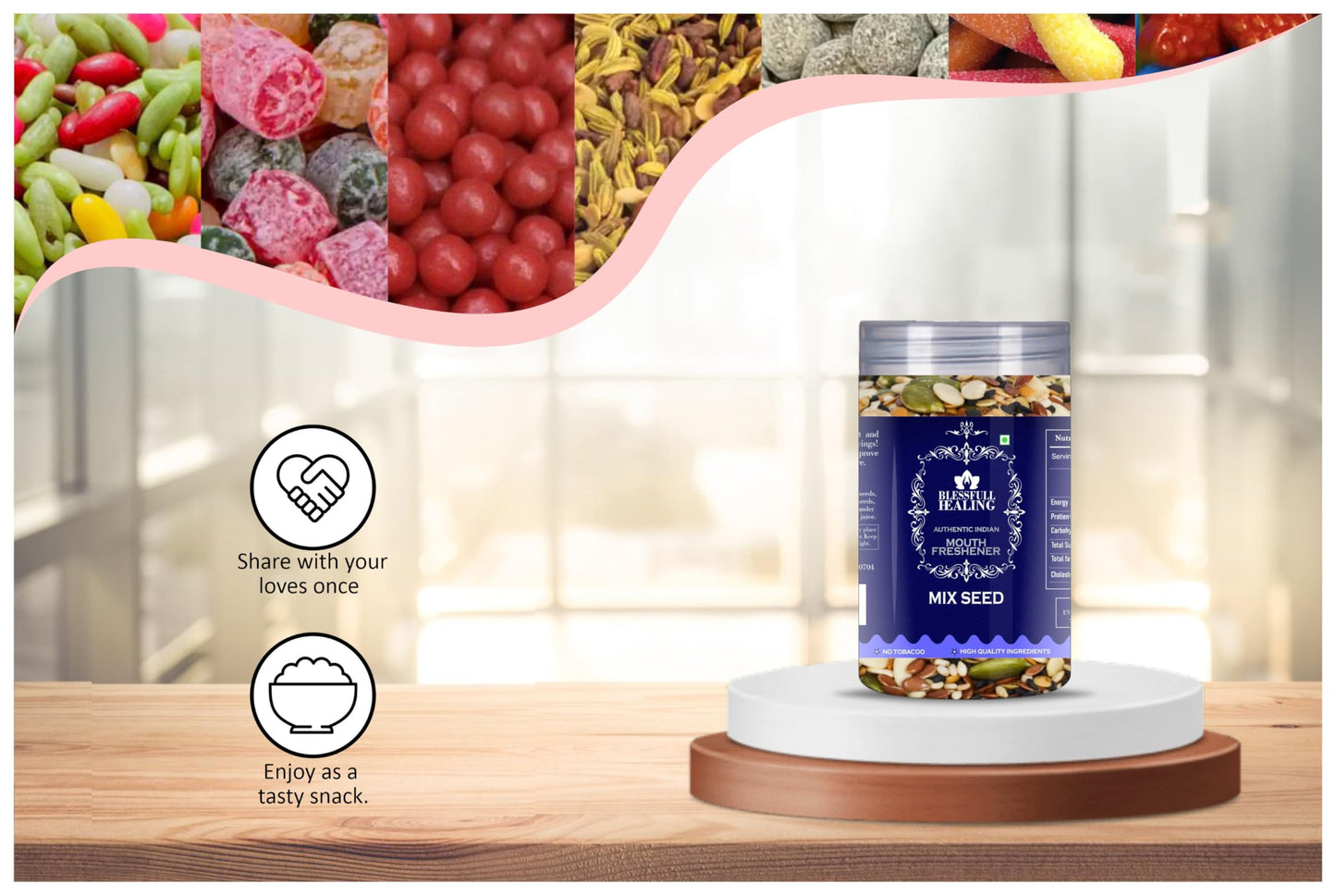 Blessfull Healing Mix Seed 5 Oz(Ounce) Airtight Container With Spoon