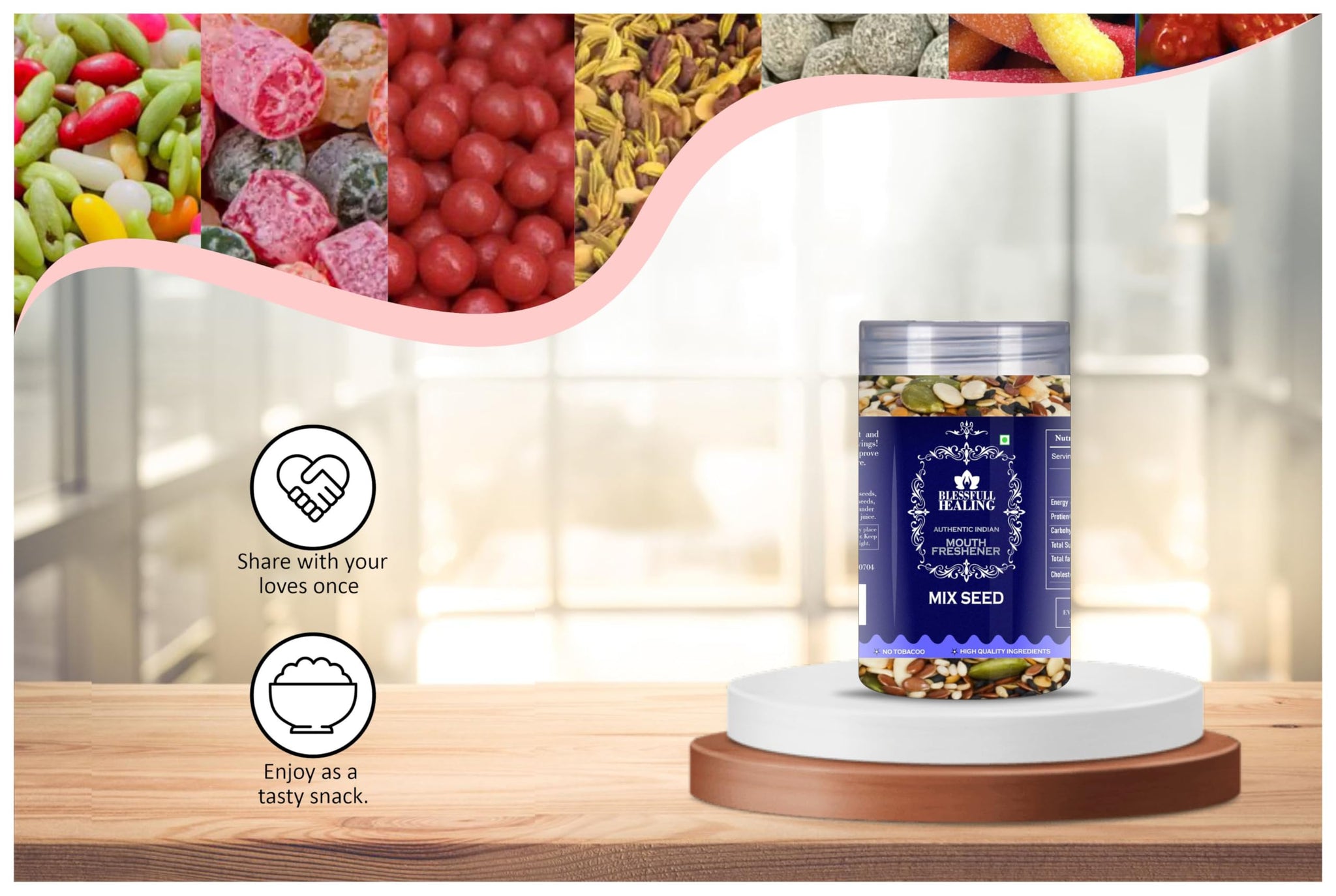 Blessfull Healing Mix Seed 5 Oz(Ounce) Airtight Container With Spoon
