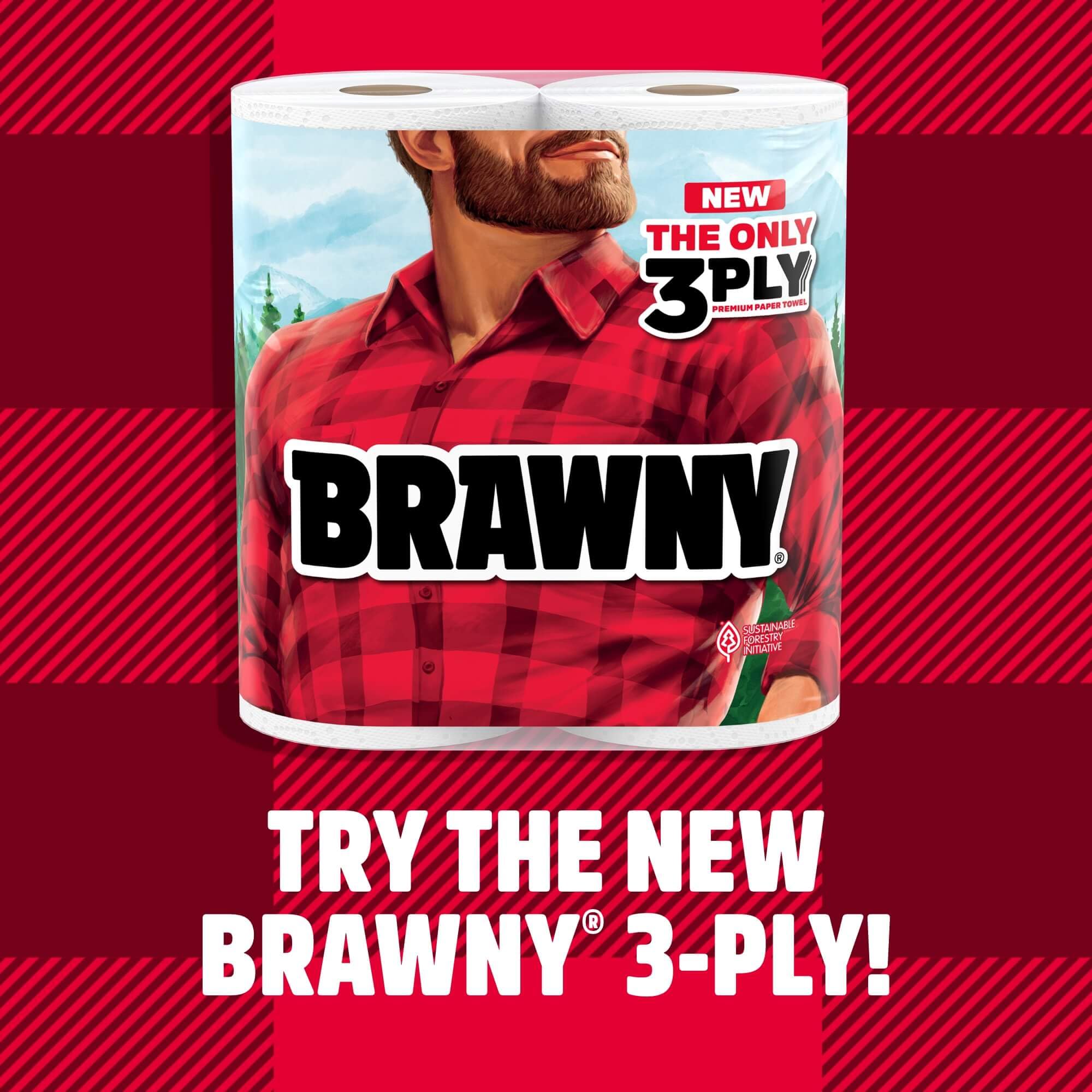 Brawny® Tear-A-Square® Paper Towels, 16 Double Rolls = 32 Regular Rolls
