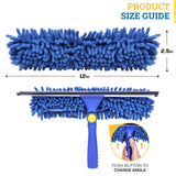 Kleen Handler 2-in-1 Window Squeegee Cleaning Combo, Glass Cleaner Tool for Commercial and Residential Use, 2 Reusable 12” Sleeves and 14” Blade