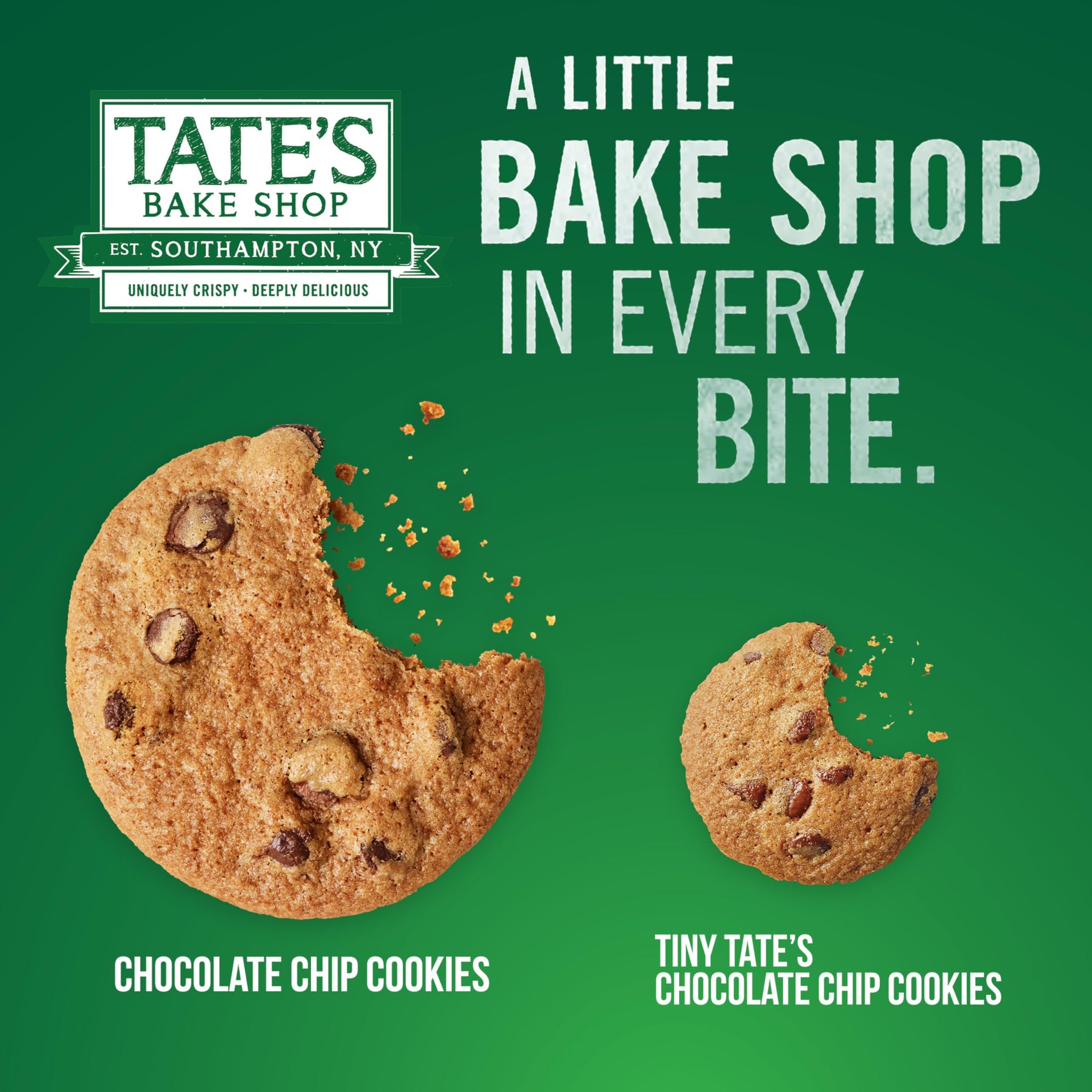 Tate's Bake Shop Chocolate Chip Cookies and Tiny Tate's Chocolate Chip Cookies Variety Pack, 5 Bags