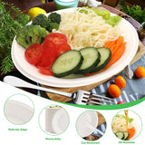 Eco-friendly 200 Pack Disposable Paper Plates, 100% Compostable & Biodegradable, Heavy-Duty Sugarcane Plates for Party, Picnic (8in)