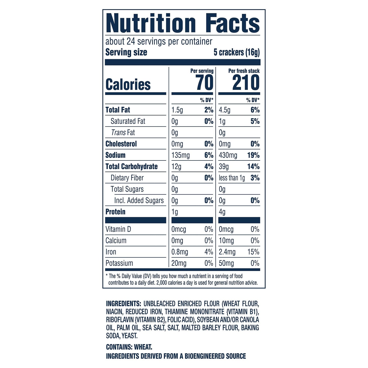 Premium Fresh Stacks Original Saltine Crackers, Travel Snacks, 13.6 oz (8 Multi Snack Packs)