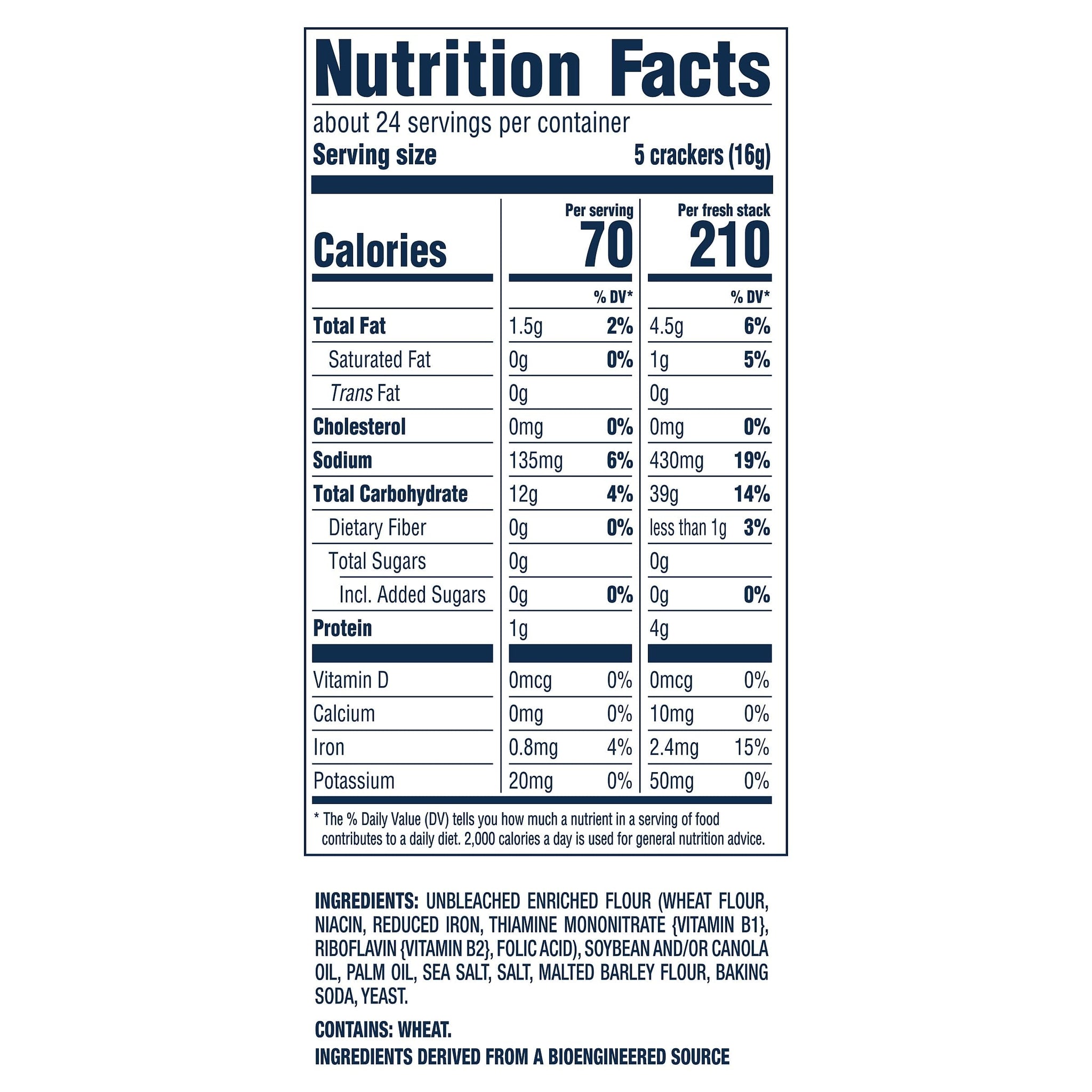 Premium Fresh Stacks Original Saltine Crackers, Travel Snacks, 13.6 oz (8 Multi Snack Packs)