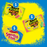 SOUR PATCH KIDS and SWEDISH FISH Soft & Chewy Candy Variety Pack, Bulk Candy, Mother's Day, 15 Boxes