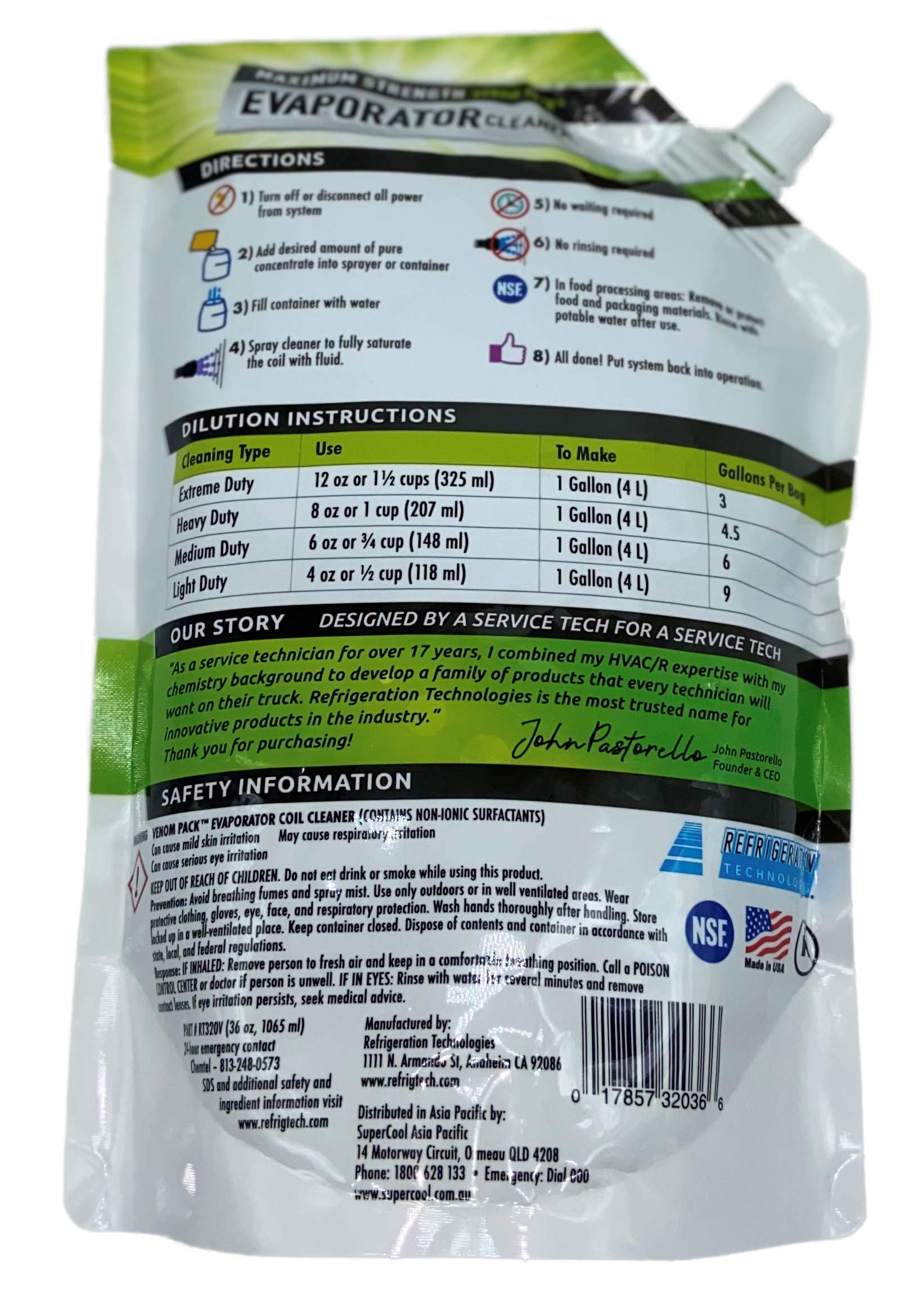 Refrigeration Technologies RT320V Pure Concentrate Coil Cleaner