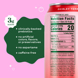 Bloom Pop Prebiotic Soda 12 Pack, Shirley Temple Flavor, 12oz Cans | Prebiotic Soda for Gut Health, Low Calorie Soda, No Caffeine, Healthy Soft Drink