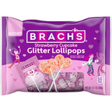 Brach’s Strawberry Cupcake Glitter Lollipops, Valentine's Day Candy, Individually Wrapped, 30 count