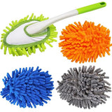13 Inch Microfiber Feather Duster,with 4 pcs Washable Duster Head, Car Duster, Perfect for Cleaning Windows, Tables, Cars,Furniture, Walls, Fans