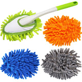 13 Inch Microfiber Feather Duster,with 4 pcs Washable Duster Head, Car Duster, Perfect for Cleaning Windows, Tables, Cars,Furniture, Walls, Fans