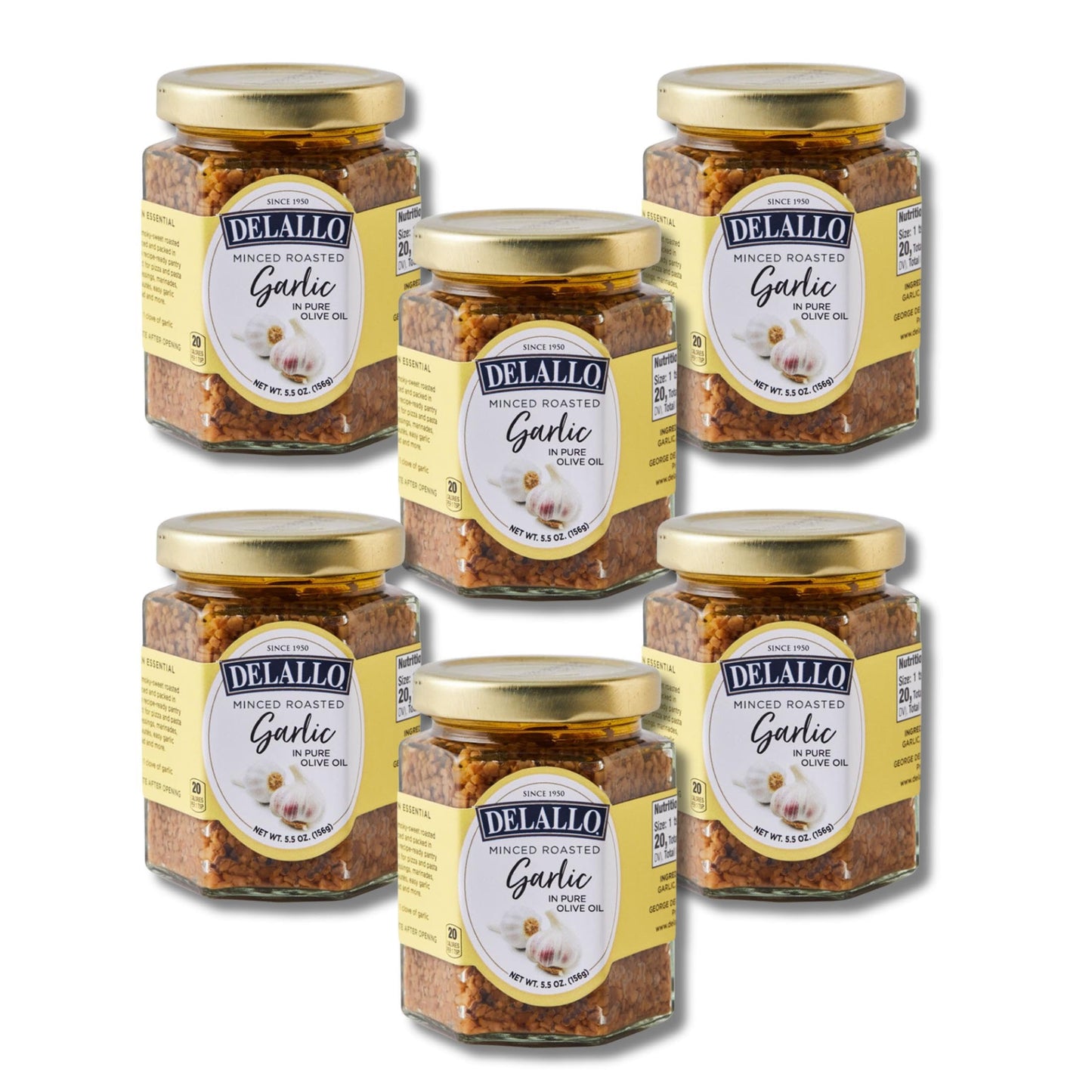 DeLallo Minced Roasted Garlic, Packed in Olive Oil to Preserve Smoky Flavor, Recipe Ready for Pasta Sauces, Meats and Marinades, Non-GMO, Vegan