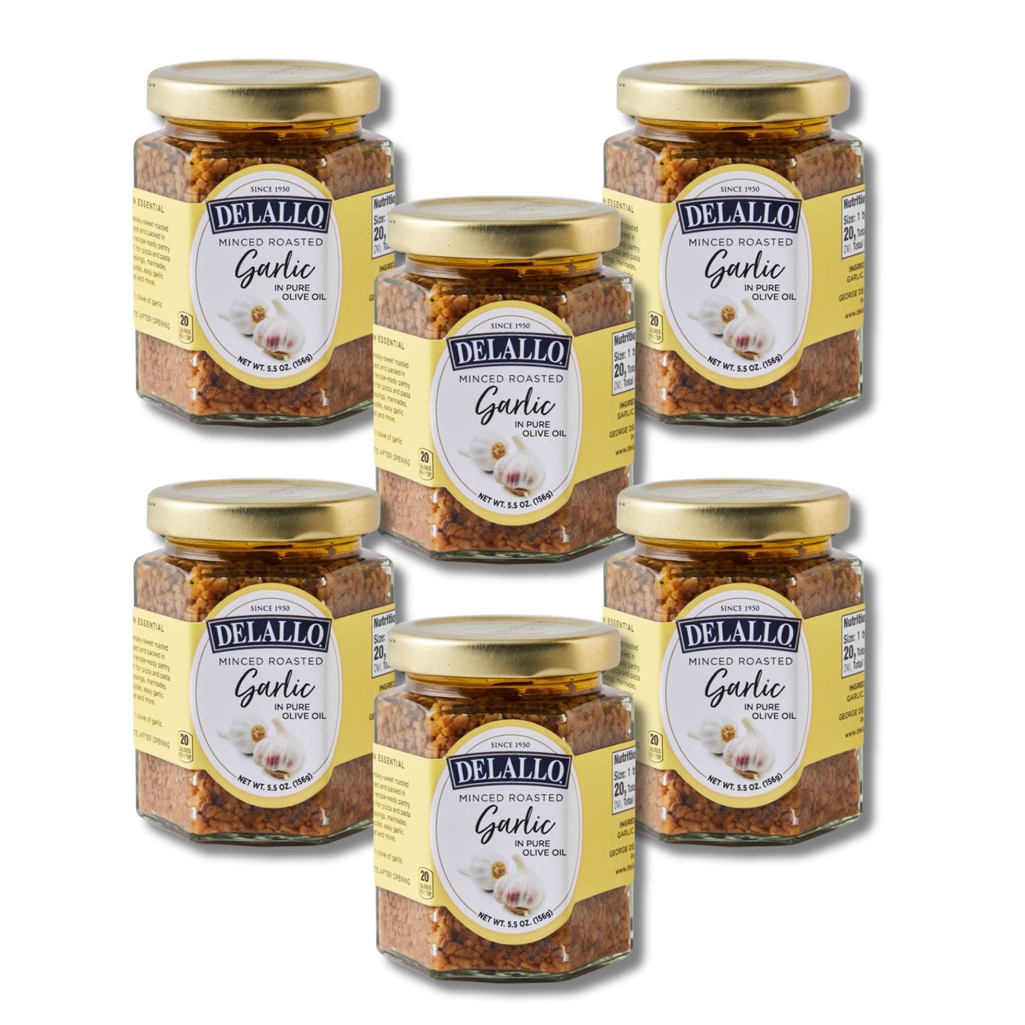 DeLallo Minced Roasted Garlic, Packed in Olive Oil to Preserve Smoky Flavor, Recipe Ready for Pasta Sauces, Meats and Marinades, Non-GMO, Vegan