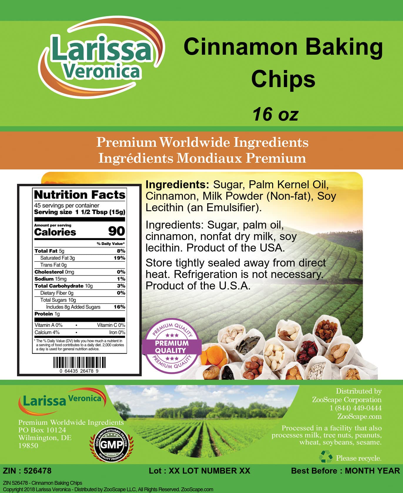 Cinnamon Baking Chips (16 oz, ZIN: 526478) - 2 Pack