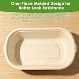 FEHHTO 100-Pack 30oz Disposable Meal Prep Containers with Lids, Sugarcane Pulp Compostable Food Containers + 100 Bamboo Forks, To-Go Food Containers