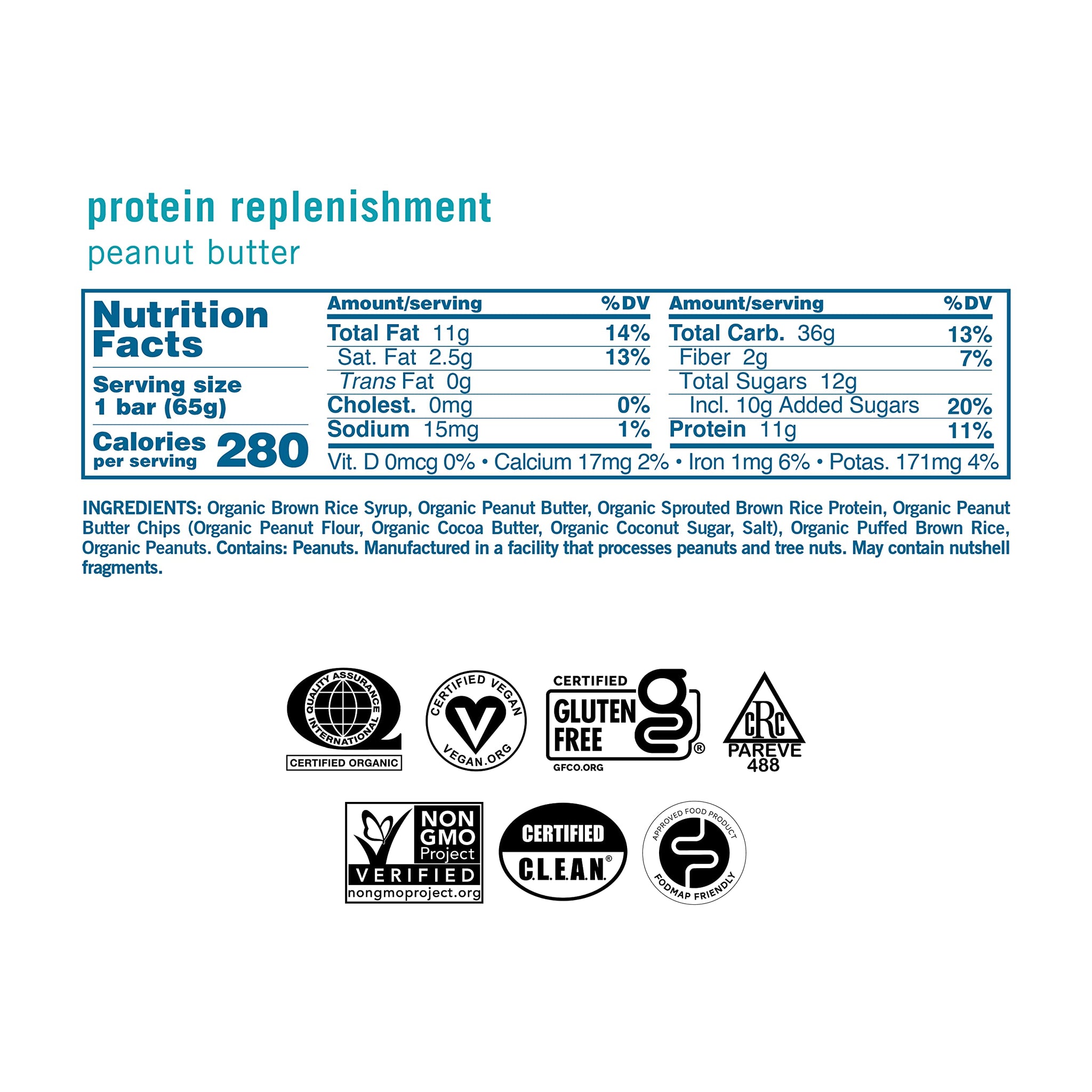 GoMacro MacroBar Organic Vegan Protein Bars, Peanut Butter, 2.3 Ounce Bars (Pack of 12)