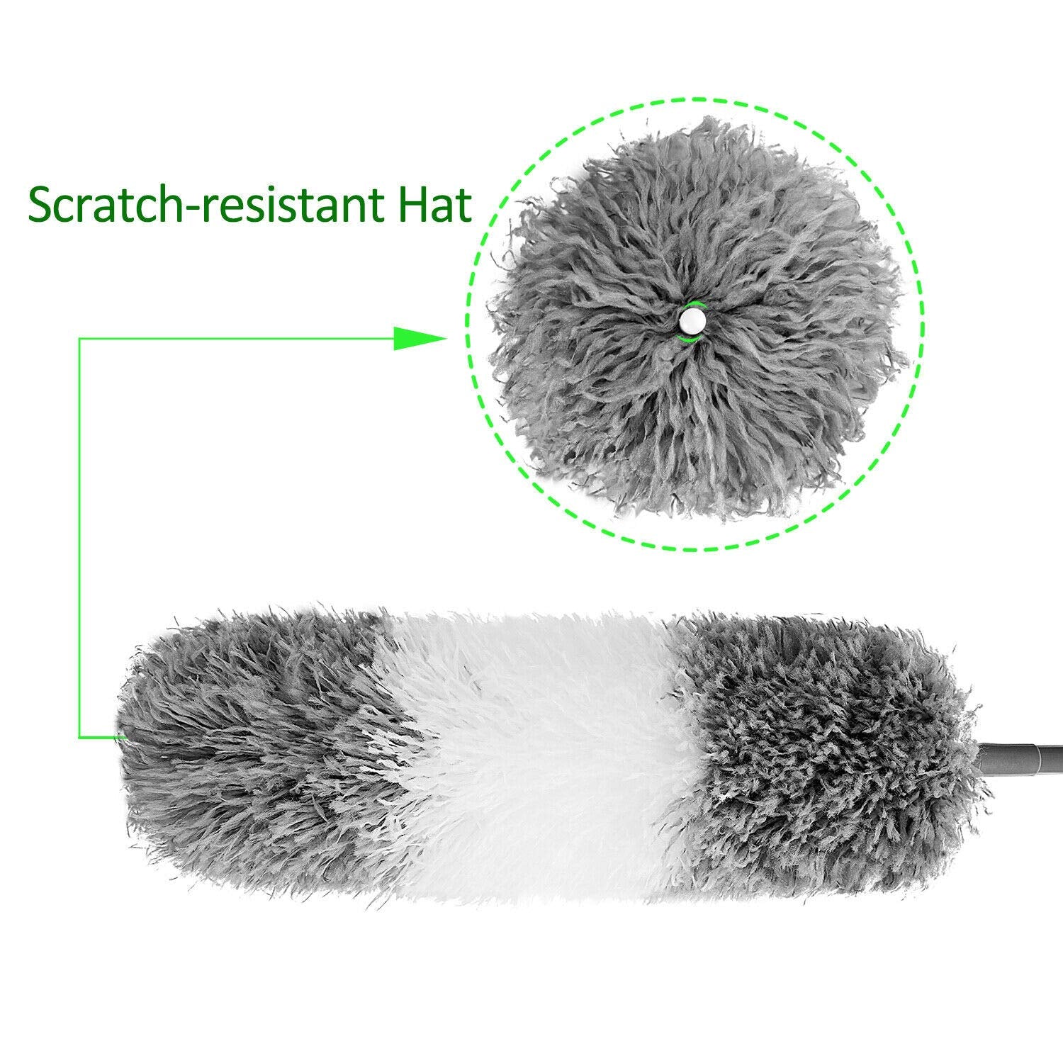 BOOMJOY Microfiber Feather Duster with Extendable Pole and Bendable Head, 100" Telescoping Duster for Cleaning Ceiling, Fan, Furniture