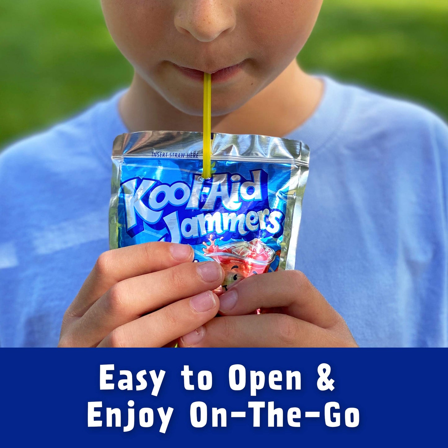 Kool-Aid Jammers Blue Raspberry Flavored Juice Drink (40 Pouches, 4 Boxes of 10)