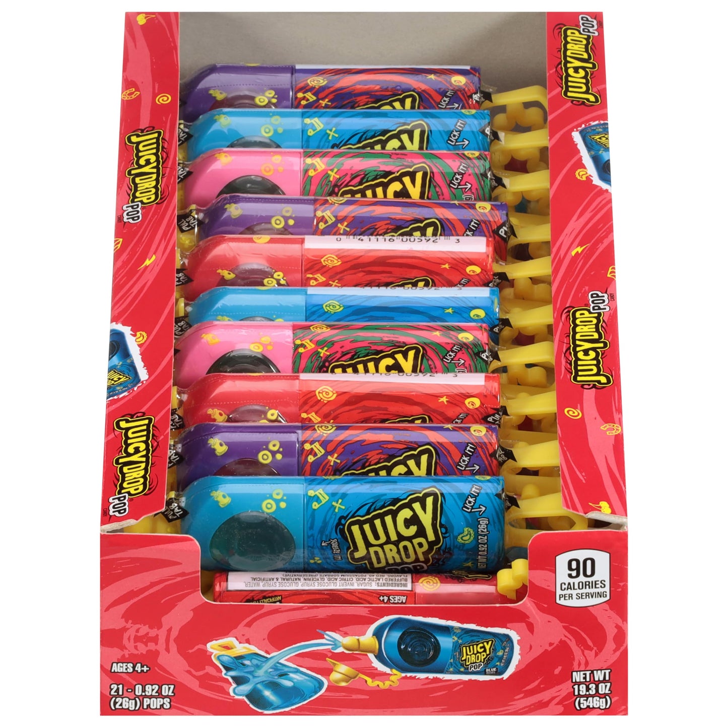 Juicy Drop Sweet & Sour Lollipop Variety Party Pack - 21 Count Sweet Lollipop Suckers & Sour Gel in Assorted Fruity Flavors - Fun Candy For Birthdays