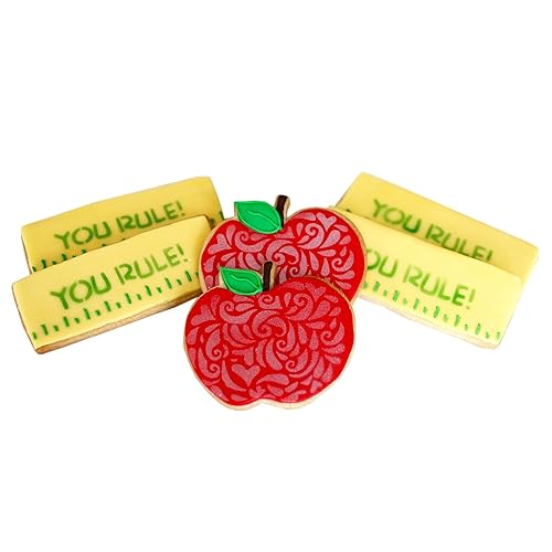 ½ Dz. Teacher Apples Cookies! Apples Rulers Gift idea, Back to School Themed Party Thank You Gift!