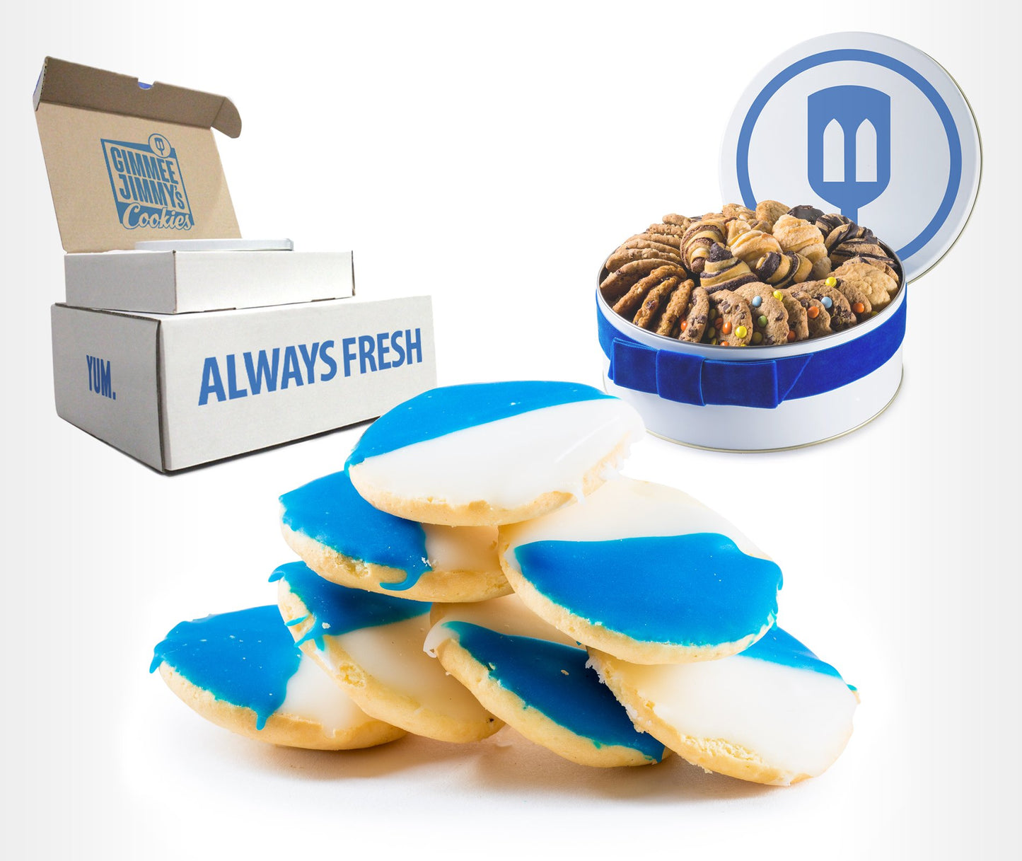 Blue and White Cookies by Gimmee Jimmy's Traditional Cookies | 18 Cookies