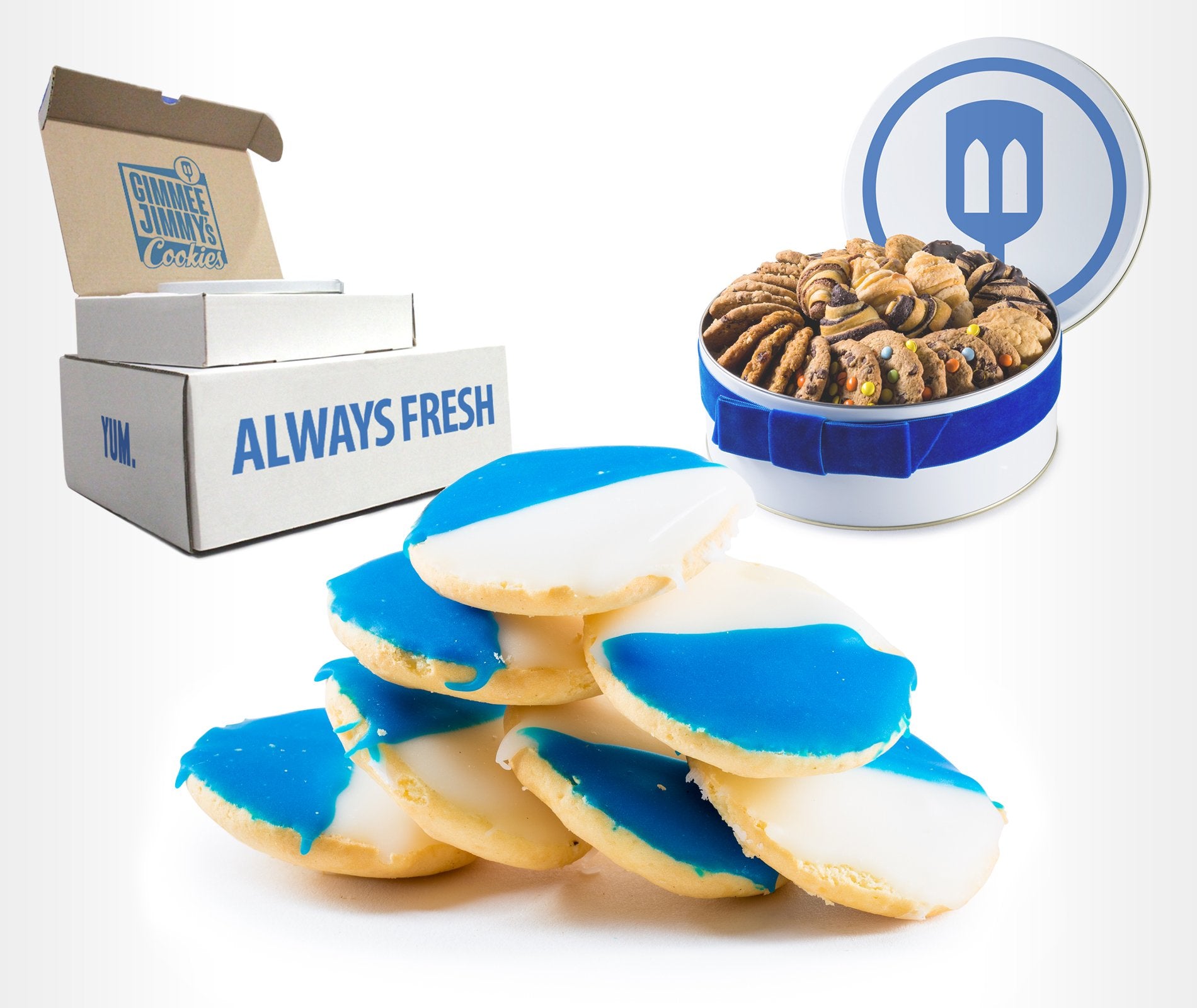 Blue and White Cookies by Gimmee Jimmy's Traditional Cookies | 18 Cookies