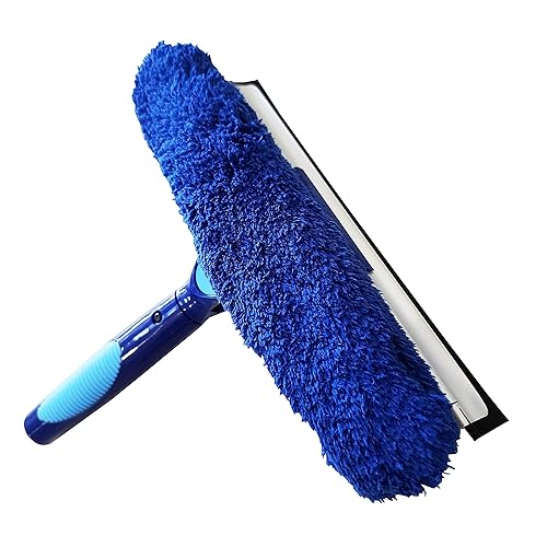 Bring It On Professional Window Squeegee with Microfiber Scrubber 10 Inch