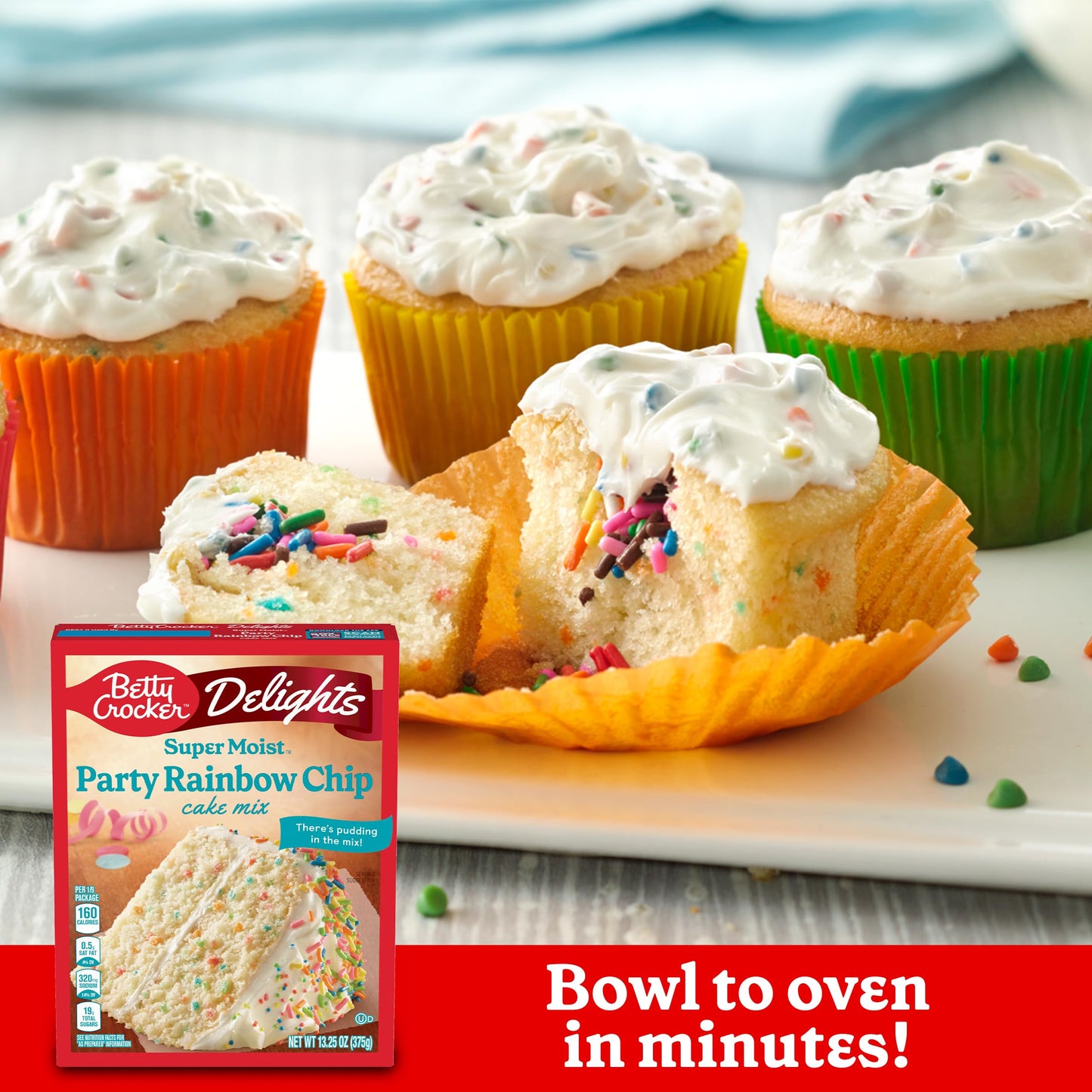 Betty Crocker Delights Super Moist Party Rainbow Chip Cake Mix (Pack of 2)