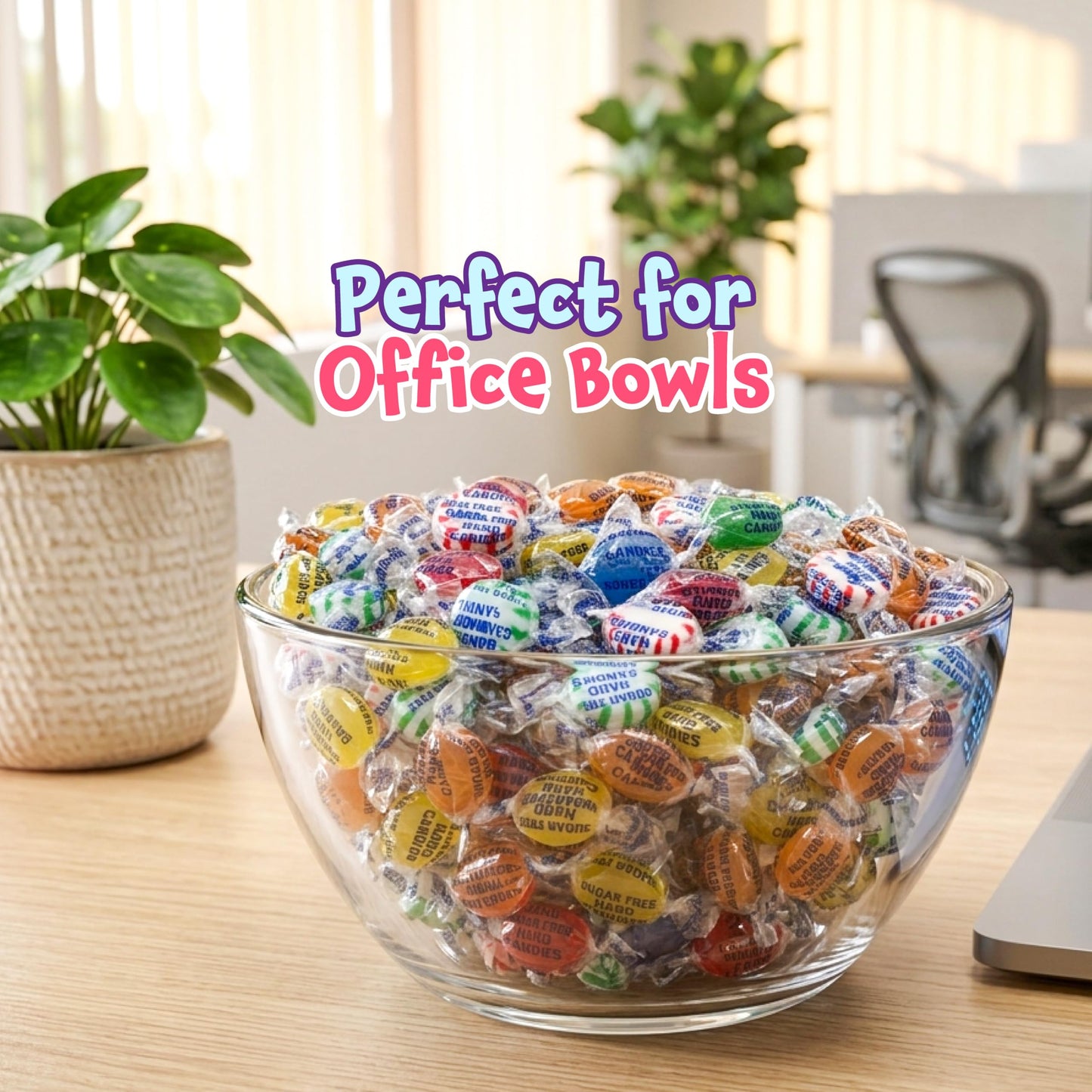 Sugar Free Candy - 2 Pound Pack - Hard Candy Individually Wrapped - Mint, Cinnamon, Butterscotch, and Fruit Flavors - Office Bowl Mix - Sugarless