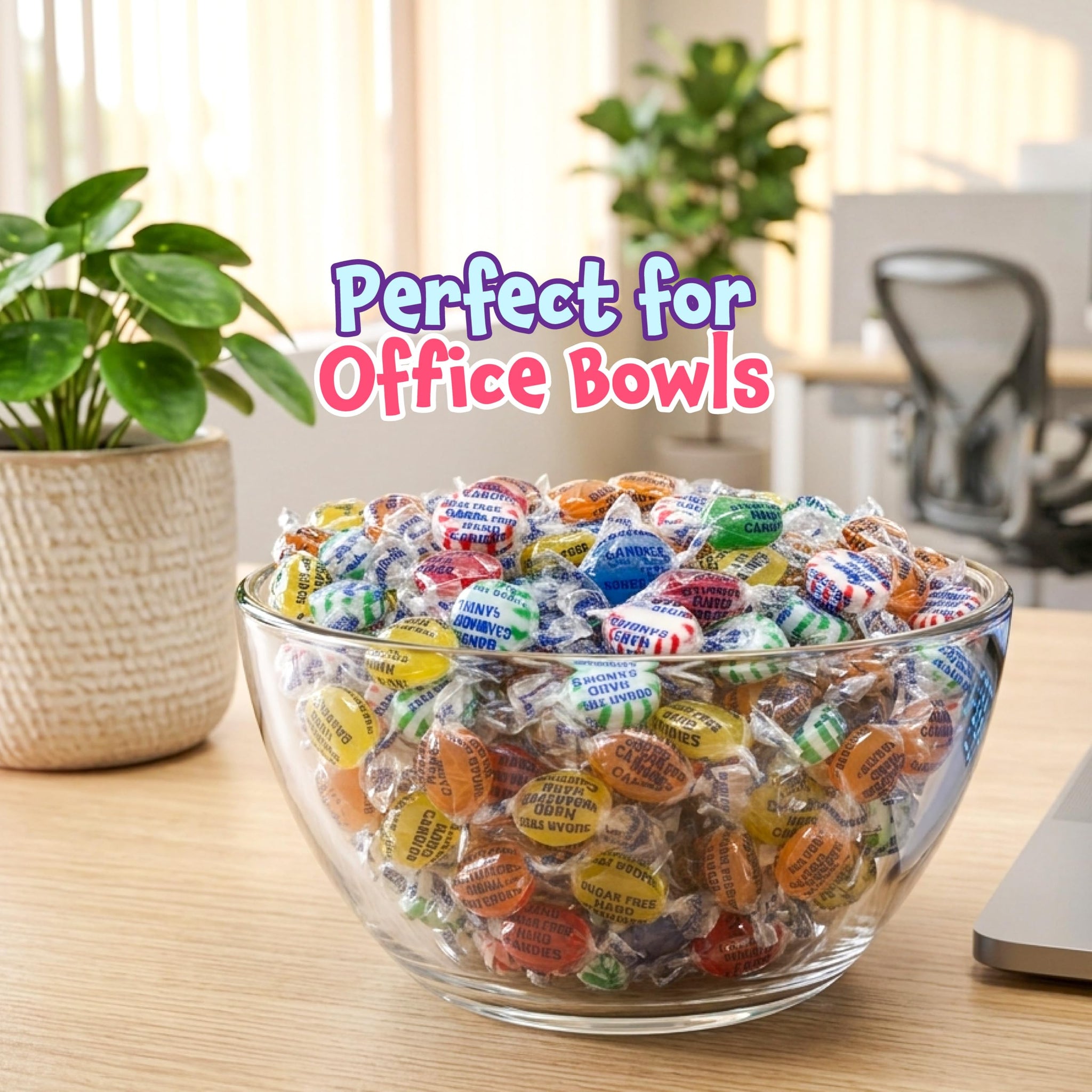 Sugar Free Candy - 2 Pound Pack - Hard Candy Individually Wrapped - Mint, Cinnamon, Butterscotch, and Fruit Flavors - Office Bowl Mix - Sugarless