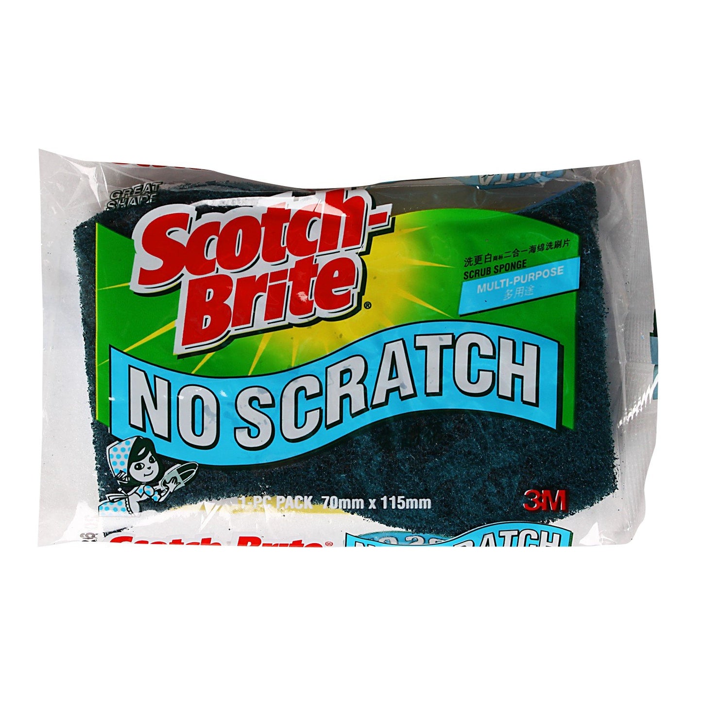 Scotch Brite Multi- Purpose No Scratch Scour Pad, 1pk (pack of 24)