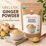 Organic Ginger Powder 16oz (454g) | Ground Ginger Spice from India | USDA Organic, Non-GMO, Gluten-Free | Great for Cooking, Baking, Smoothies, Teas