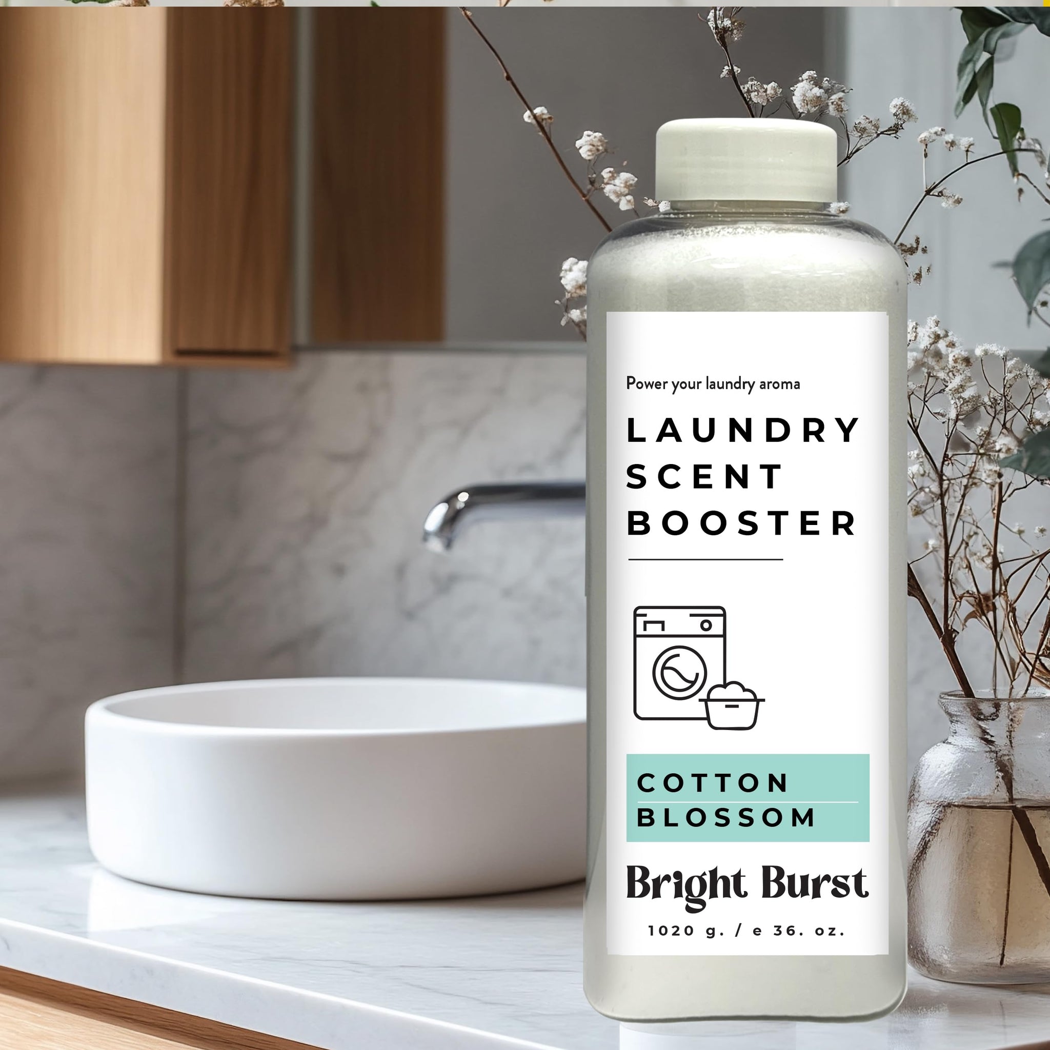 Bright Burst Laundry Scent Booster, Cotton Blossom, 36 oz, 2 Pack, Home and Body Company
