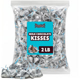 Milk Chocolate Kisses, Silver Individually Wrapped Candy, Bulk, 2 lb