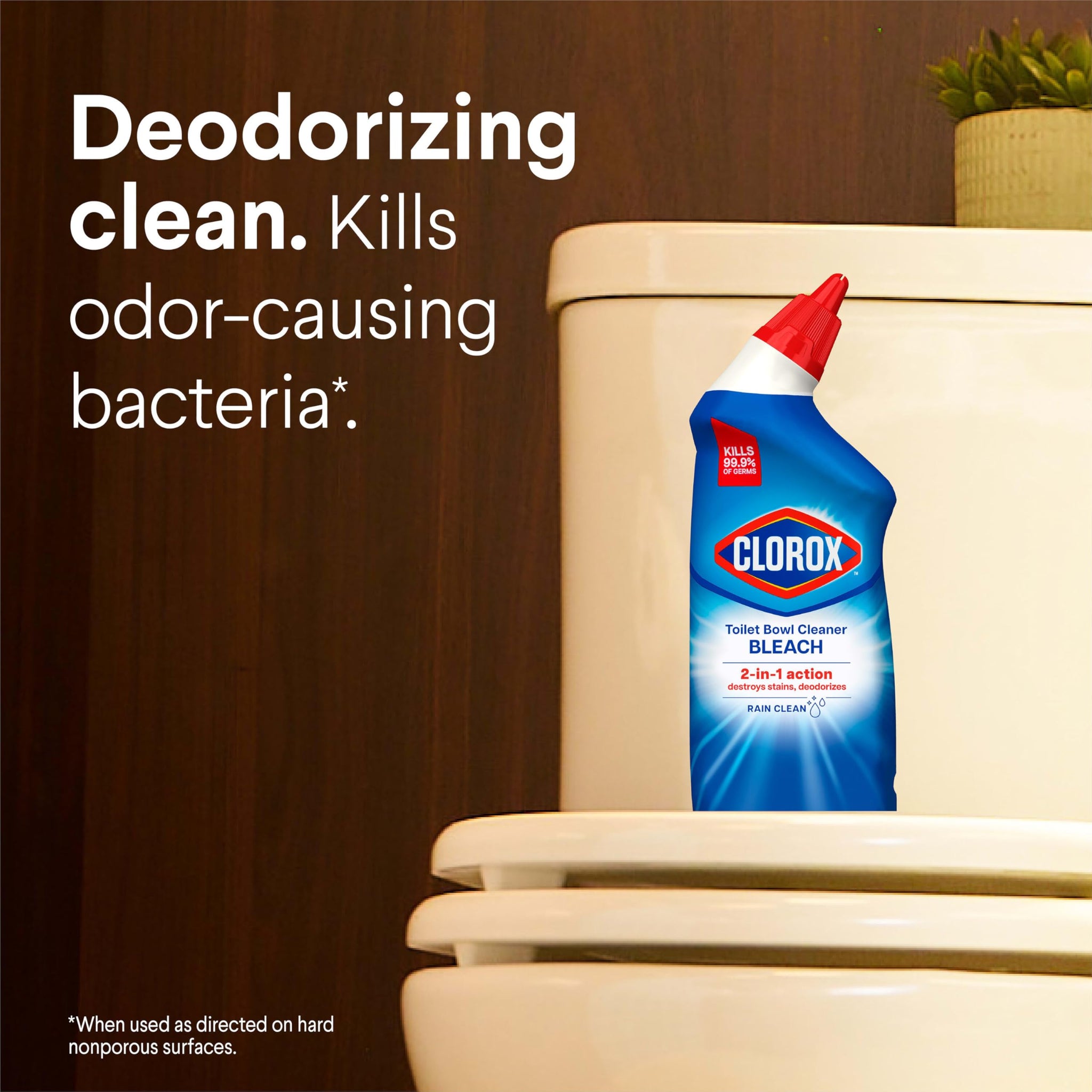 Clorox Toilet Bowl Cleaner Bleach, Rain Clean, 24 Fluid Ounces (Package May Vary)