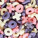 Hugs and Kisses X’s and O’s Valentines Candy - Fun shaped Gummies - Pink Strawberry, White Pineapple, and Purple Grape Valentines Candy Gummy Bites (1