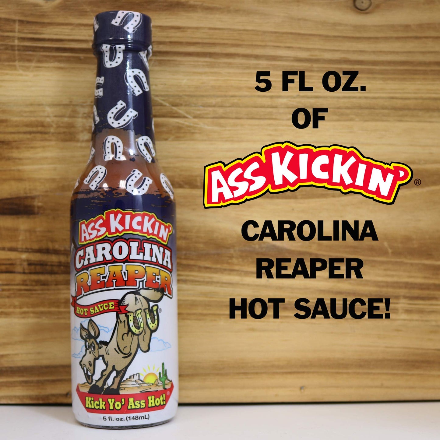 ASS KICKIN' Carolina Reaper Hot Sauce - 5 oz (6 Pack) - Premium Gourmet Hot Sauce for Chicken Wings and Breakfast Burritos-Perfect Stocking Stuffers