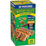 Nature Valley Crunchy Granola Bars, Oats & Honey, Peanut Butter, Oats & Dark Chocolate, Gluten Free, Value Pack, 60 Bars, 44.7 OZ (30 Pouches)