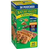 Nature Valley Crunchy Granola Bars, Oats & Honey, Peanut Butter, Oats & Dark Chocolate, Gluten Free, Value Pack, 60 Bars, 44.7 OZ (30 Pouches)