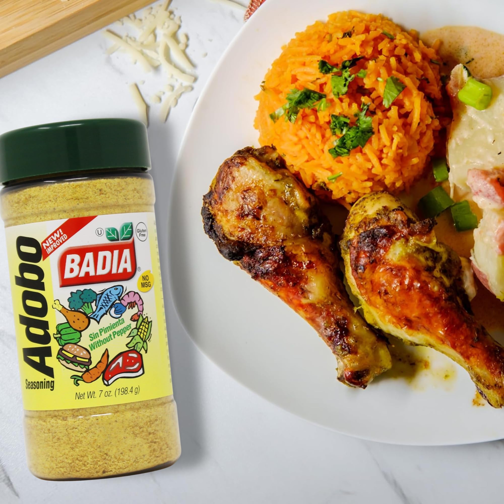 Badia Adobo without Pepper, 7 oz - Traditional Latin Seasoning Blend