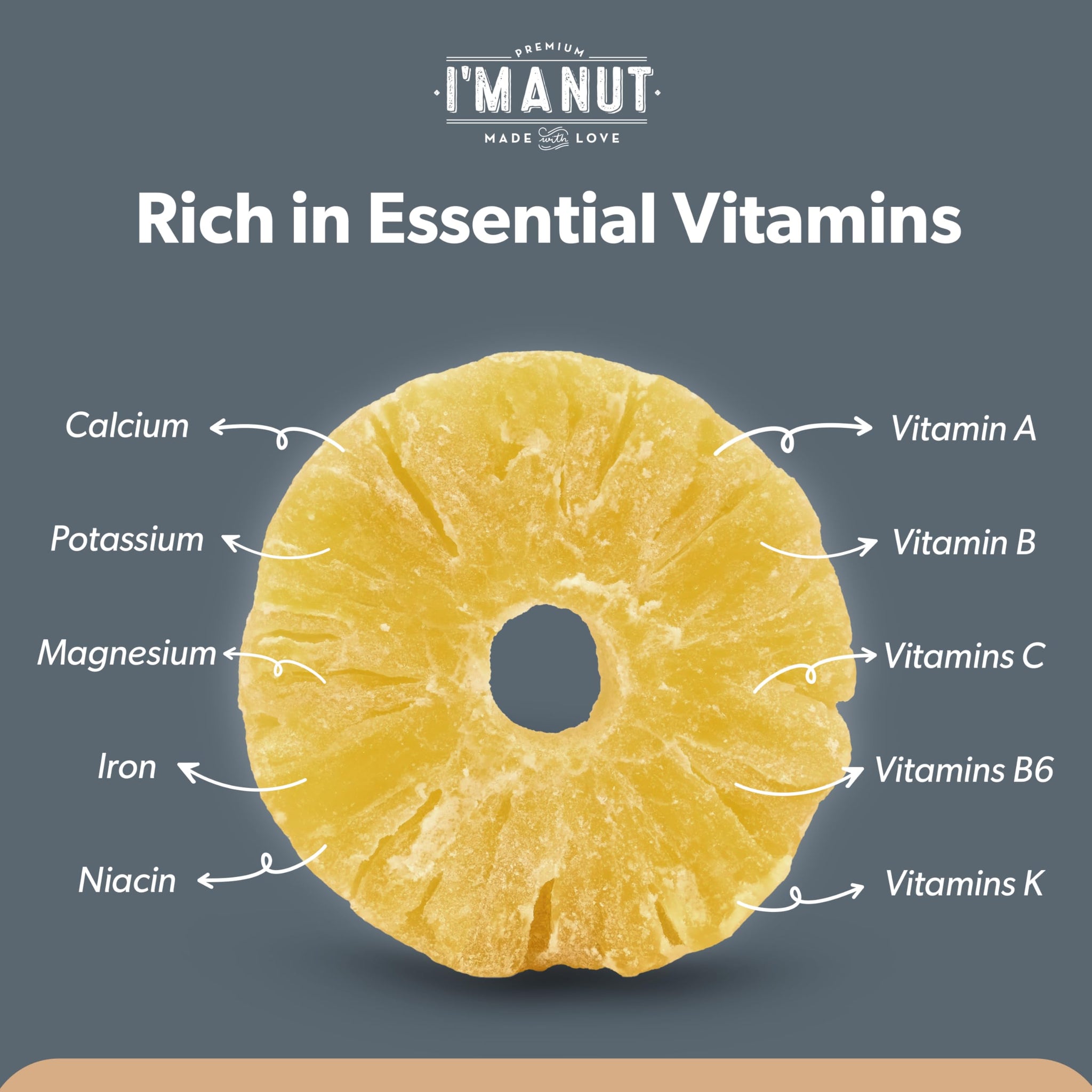 Premium Dried Pineapple Chunks 16oz | Non-GMO, Batch Tested Gluten & Peanut Free | Ethically Sourced for Guilt-Free Snacking | Fresh, Crispy