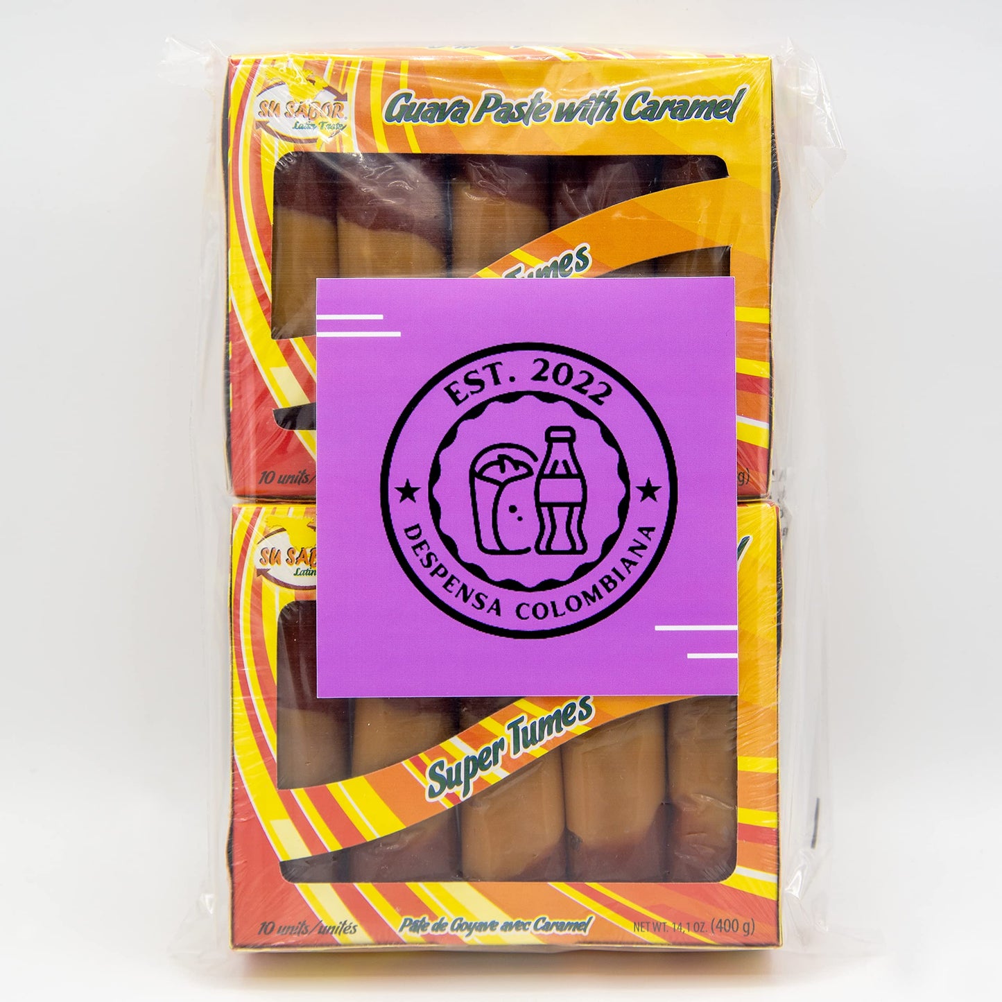 VALUE 2-PACK - 2 Super Tumes Bundle - Includes Two Packs of 10 Individually wrapped Bocadillo Super Tumes, Guava Paste with Caramel SU SABOR - Comes