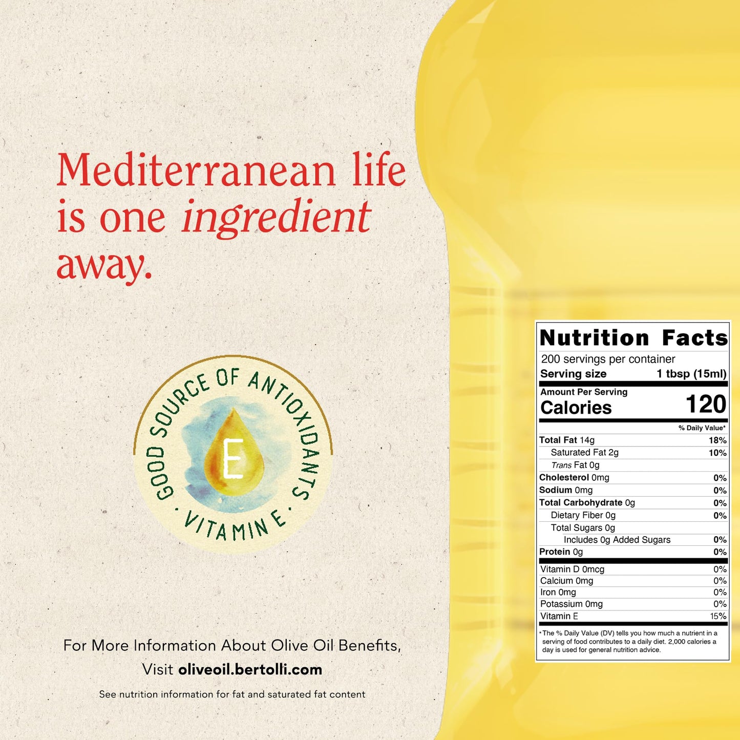 Bertolli Olive Oil, Extra Light Taste, 101.4 fl oz