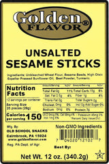 Golden Flavor - Unsalted Sesame Sticks - 12 oz bags (5 Pack)