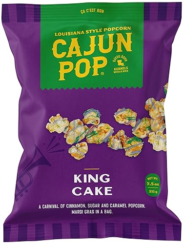 Cajun Pop Gourmet Popcorn Flavored Popcorn Already Popped Without Kernels Chocolate Drizzle, Birthday Popcorn & Movie Night Sweet & Spicy Snacks (King