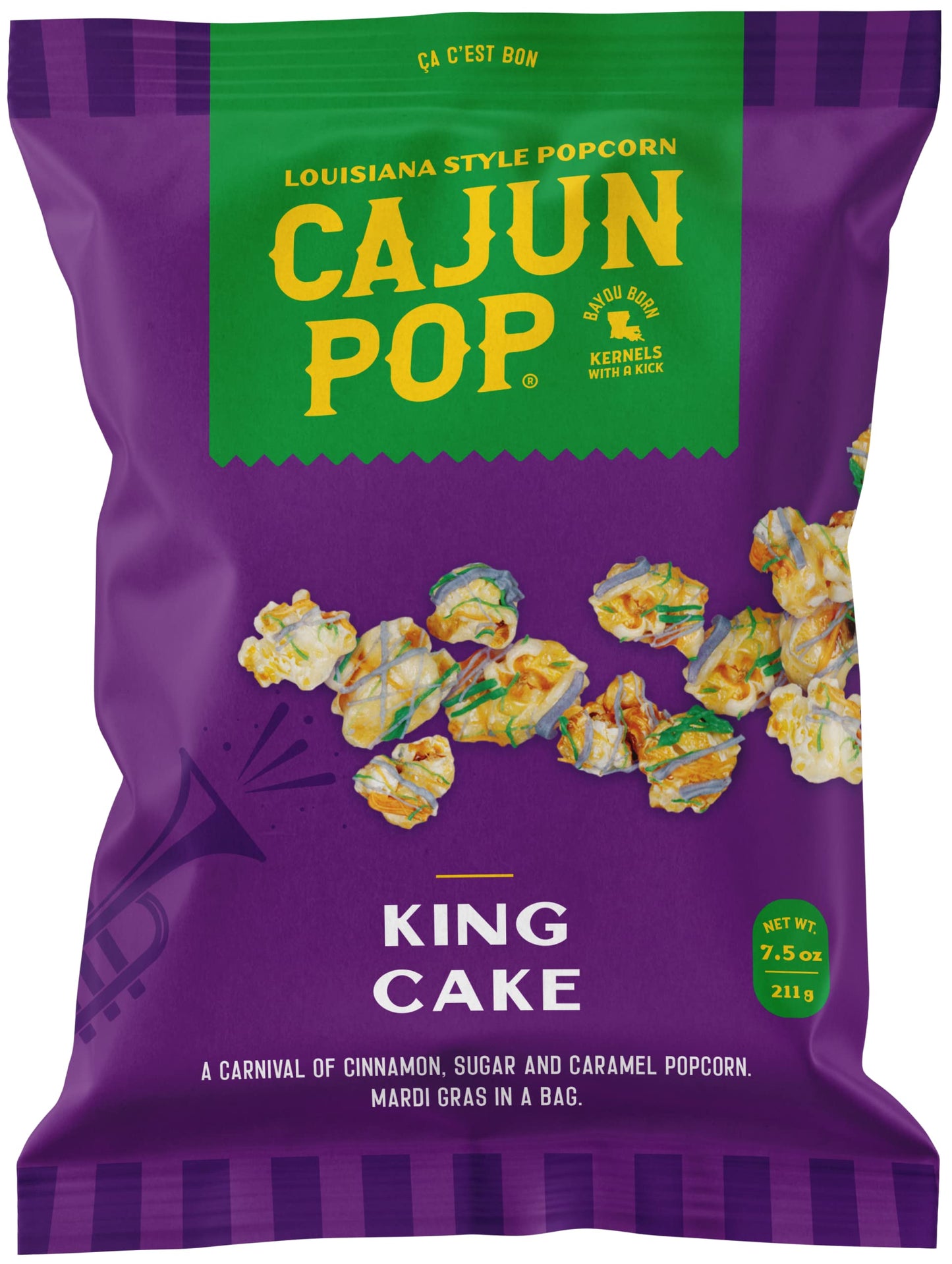 Cajun Pop Gourmet Popcorn Flavored Popcorn Already Popped Without Kernels Chocolate Drizzle, Birthday Popcorn & Movie Night Sweet & Spicy Snacks (King