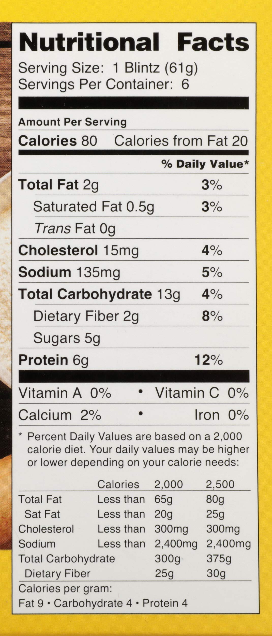 Golden, Cheese Blintzes, 13 oz (Frozen)